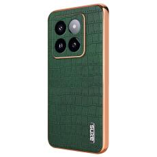 AZNS - AZNS Xiaomi 14 Pro Fodral &Auml;kta l&auml;der + TPU - Gr&ouml;n