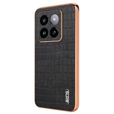 AZNS - AZNS Xiaomi 14 Pro Fodral &Auml;kta l&auml;der + TPU - Svart