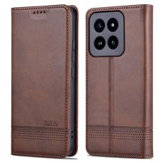 AZNS - AZNS Xiaomi 14 Pro Fodral Magnetisk - &Auml;kta l&auml;der - Kaffe