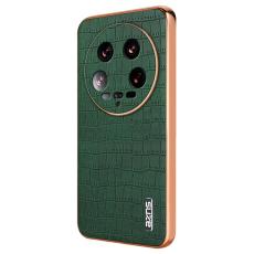 AZNS - AZNS Xiaomi 14 Ultra Fodral &Auml;kta l&auml;der - Krokodilm&ouml;nster - Gr&ouml;n