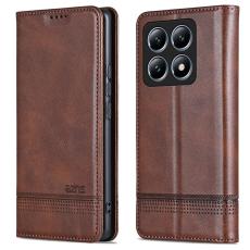 AZNS - AZNS Xiaomi 14T Fodral Äkta läder Plånboksfodral - Kaffe