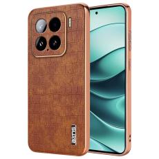 AZNS - AZNS Xiaomi 15 Fodral Electroplating Krokodil PU+TPU - Brun