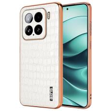 AZNS - AZNS Xiaomi 15 Fodral Electroplating Krokodil PU+TPU - Vit