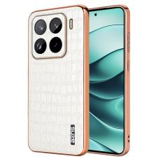 AZNS - AZNS Xiaomi 15 Pro Fodral Electroplating Krokodil PU+TPU - Vit