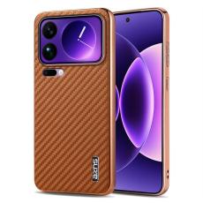 AZNS - AZNS Xiaomi 17 Pro Fodral - Electroplating Carbon Fiber PU + TPU - Brun