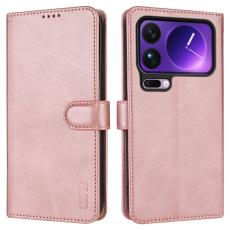 AZNS - AZNS Xiaomi 17 Pro Fodral PU L&auml;der Pl&aring;nboksfodral - Ros&eacute;guld