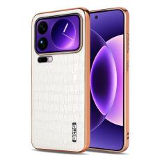 AZNS - AZNS Xiaomi 17 Pro Max Fodral - Elektropläterad Krokodil PU + TPU - Vit