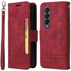BETOPNICE - BETOPNICE 001 för Samsung Galaxy Z Fold4 Fodral PU Läder - Röd