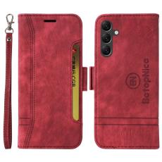 BETOPNICE - BETOPNICE 001 Fodral i PU-l&auml;der f&ouml;r Samsung Galaxy A15 5G - R&ouml;d