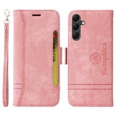 BETOPNICE - BETOPNICE 001 Fodral i PU-l&auml;der f&ouml;r Samsung Galaxy A15 5G - Rosa
