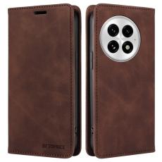 BETOPNICE - BETOPNICE 003 f&ouml;r OnePlus 13 Wallet Fodral &Auml;kta l&auml;der - Brun