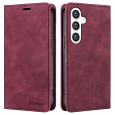 BETOPNICE - BETOPNICE 003 för Samsung Galaxy S25+ Wallet Fodral Äkta läder - Röd