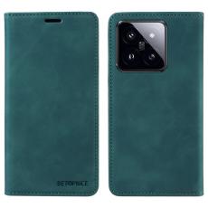 BETOPNICE - BETOPNICE 003 f&ouml;r Xiaomi 14 Pro Fodral &Auml;kta l&auml;der - Gr&ouml;n