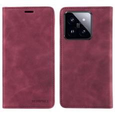 BETOPNICE - BETOPNICE 003 f&ouml;r Xiaomi 14 Pro Fodral &Auml;kta l&auml;der - R&ouml;d