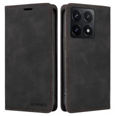 BETOPNICE - BETOPNICE 003 för Xiaomi 14T Wallet Fodral Äkta läder - Svart