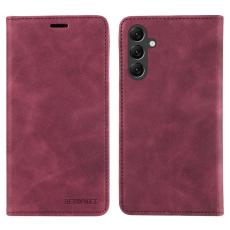 BETOPNICE - BETOPNICE 003 Fodral f&ouml;r Samsung Galaxy A15 5G - &Auml;kta l&auml;der - R&ouml;d