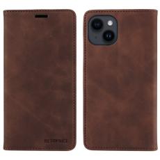 BETOPNICE - BETOPNICE 003 iPhone 13 mini Fodral Äkta läder - Brun