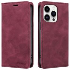 BETOPNICE - BETOPNICE 003 iPhone 15 Pro Fodral PU Läder - Röd