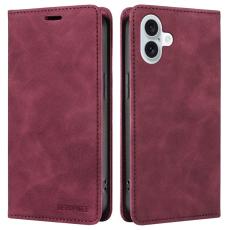 BETOPNICE - BETOPNICE 003 iPhone 16 Plus Fodral RFID Blocking Konstl&auml;der - R&ouml;d