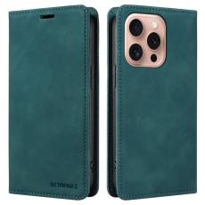 BETOPNICE - BETOPNICE 003 iPhone 16 Pro Fodral Wallet Äkta läder - Grön