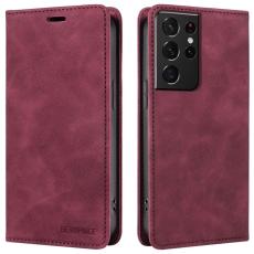 BETOPNICE - BETOPNICE 003 Samsung Galaxy S21 Ultra 5G Fodral Äkta läder - Röd