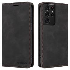 BETOPNICE - BETOPNICE 003 Samsung Galaxy S21 Ultra Fodral Äkta läder - Svart