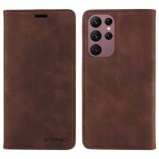 BETOPNICE - BETOPNICE 003 Samsung Galaxy S22 Ultra Fodral Äkta läder - Brun