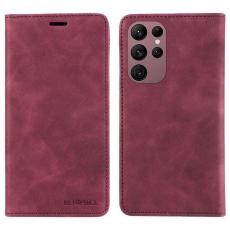 BETOPNICE - BETOPNICE 003 Samsung Galaxy S23 Ultra Fodral Äkta läder - Röd