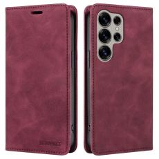BETOPNICE - BETOPNICE 003 Samsung Galaxy S25 Ultra Wallet Fodral Äkta läder - Röd