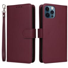 BETOPNICE - BETOPNICE iPhone 12 Pro Max Fodral - &Auml;kta l&auml;der - Vinr&ouml;d