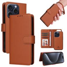 BETOPNICE - BETOPNICE iPhone 15 Pro Fodral - Detachable PU Leather - Brun