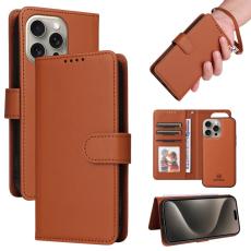 BETOPNICE - BETOPNICE iPhone 15 Pro Max Fodral - Detachable PU Leather - Brun