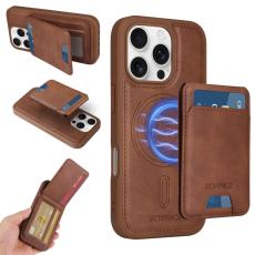 BETOPNICE - BETOPNICE iPhone 16 Pro Fodral Äkta läder - Brun