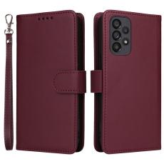 BETOPNICE - BETOPNICE Samsung Galaxy A73 5G Fodral - Detachable PU Läder - Vinröd