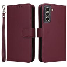 BETOPNICE - BETOPNICE Samsung Galaxy S21 FE 5G Fodral - &Auml;kta l&auml;der - Vinr&ouml;d