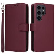 BETOPNICE - BETOPNICE Samsung Galaxy S23 Ultra Fodral - Äkta läder - Vinröd