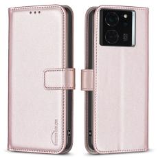 BINFEN COLOR - BINFEN COLOR BF17 för Xiaomi 14T Fodral Wallet Äkta läder - Roséguld