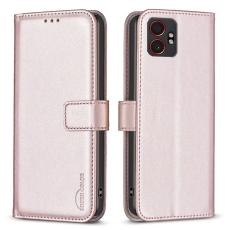 BINFEN COLOR - BINFEN COLOR BF17 Samsung Galaxy XCover7 Pro Fodral - Äkta läder - Roséguld