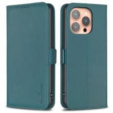 BINFEN COLOR - BINFEN COLOR BF31 iPhone 16 Pro Fodral - PU Läder - Grön