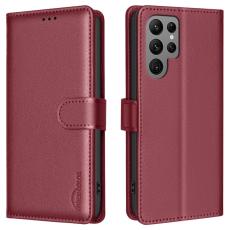 BINFEN COLOR - BINFEN COLOR BF32 för Samsung Galaxy S25 Ultra - Äkta läder - Röd