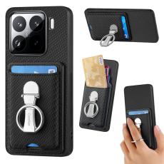 CASENEO - CASENEO C1-9 för Xiaomi 15 Fodral Kickstand Äkta läder - Svart