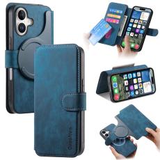 CASENEO - CASENEO iPhone 16 Plus Fodral &Auml;kta l&auml;der - M&ouml;rkbl&aring;