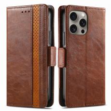 CASENEO - CASENEO iPhone 16 Pro Fodral PU Läder Ställ med RFID - Mörkbrun