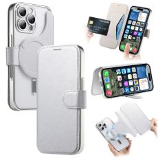 CASENEO - CASENEO iPhone 16 Pro Fodral TPU Inre Skal - Äkta läder - Silver