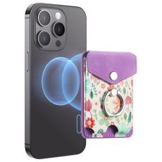 CASENEO - CASENEO MC-W3 Magnetisk Kortficka MagSafe Mönstrat Läder - Lila