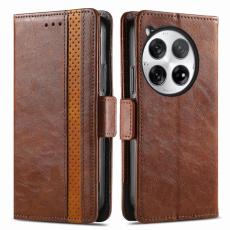 CASENEO - CASENEO OnePlus 12 5G Skal PU L&auml;der Fodral - M&ouml;rkbrun