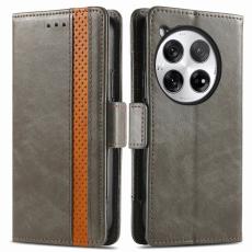 CASENEO - CASENEO OnePlus 12 5G Skal PU L&auml;der - Gr&aring;