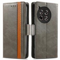 CASENEO - CASENEO OnePlus 12R 5G Fodral &Auml;kta l&auml;der - Gr&aring;