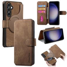 CASENEO - CASENEO Samsung Galaxy S23 FE Fodral - &Auml;kta l&auml;der - Brun