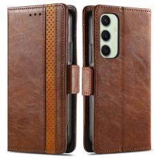 CASENEO - CASENEO Samsung Galaxy S24 FE Fodral PU Läder - Mörkbrun